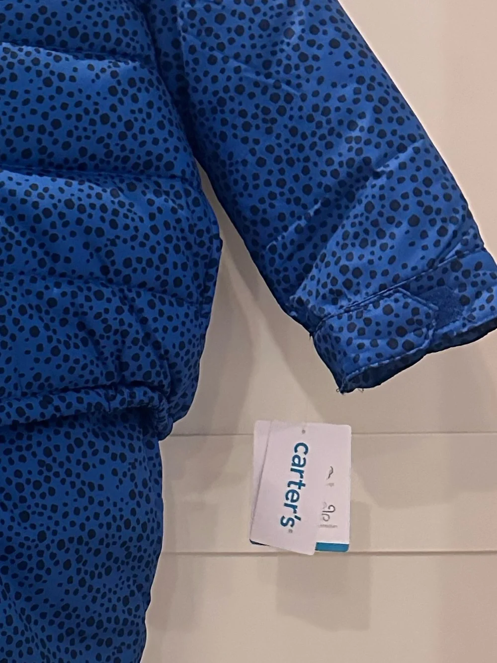 4T Carters Blue Monster Kids Snowsuit with Bib Overalls and hooded jacket